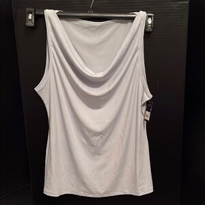 Gray Dawn Draped Neck Tank Top